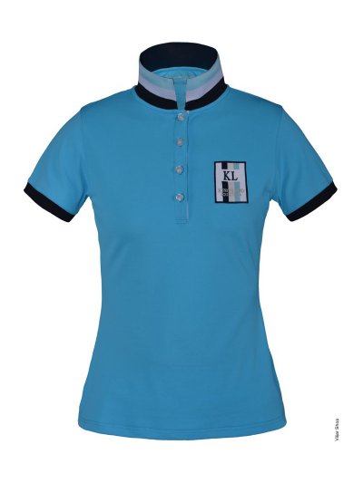 Polo en piqué à manches courtes bleu ciel (blue atoll) pour femme - Ursa - Kingsland