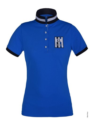 Polo en piqué à manches courtes bleu eléctrico (blue indigo bunting) pour femme - Ursa - Kingsland