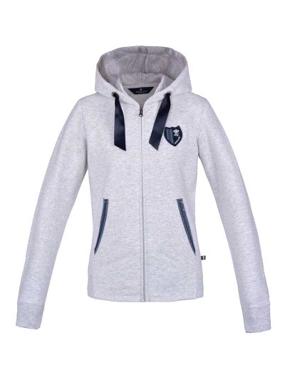 Sweat gris clair avec fermeture éclair et capuche pour femme - Maia - Kingsland