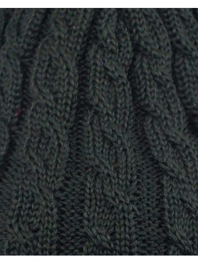 Bonnet épais en maille vert foncé avec pompon et intérieur polaire - Chap - Kingsland - imagen 2