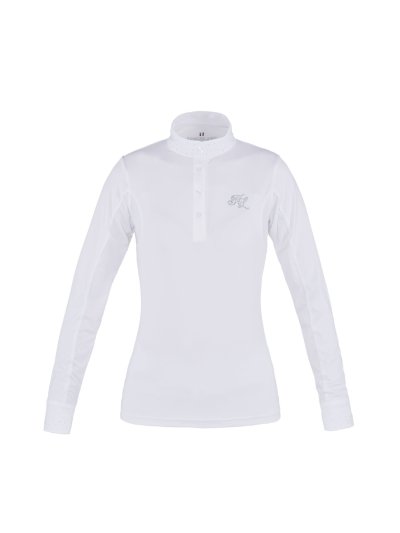 Chemise de compétition à manches longues blanc pour femme modèle Mimi - Kingsland