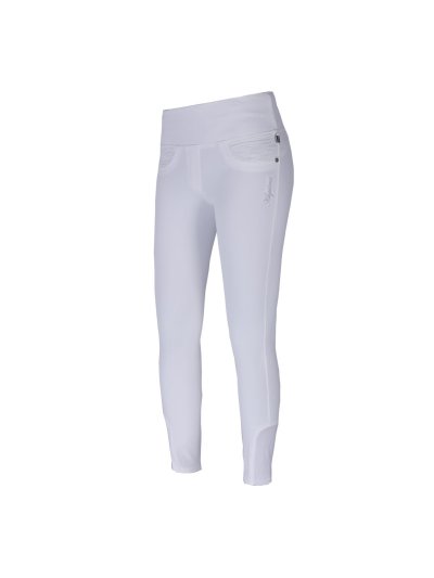 Pantalons pull-on blanc avec ceinture large et élastique et grip silicone aux genoux modèle Katja - Kingsland