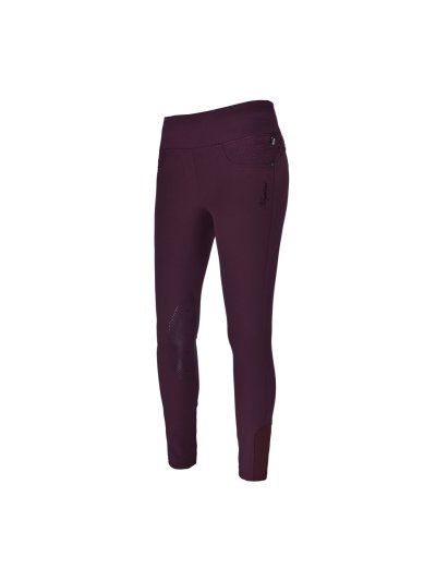 Pantalons pull-on bordeaux avec ceinture large et élastique et grip silicone aux genoux modèle Katja - Kingsland