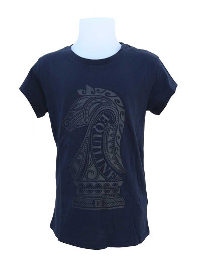 T-shirt à manches courtes bleu marine junior unisexe - Crown - Equiline