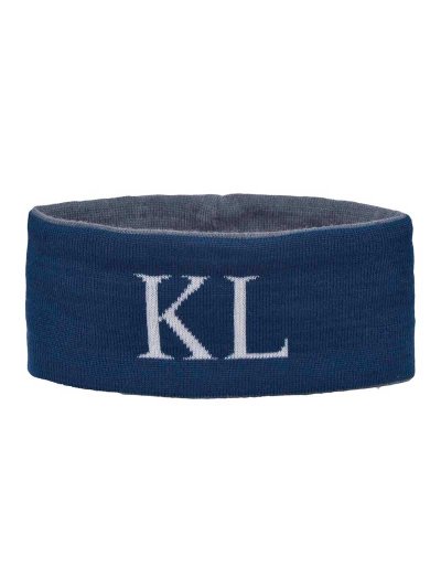 Bandeau fin en maille réversible bleu canard, blanc et gris - Maddox - Kingsland - imagen 2