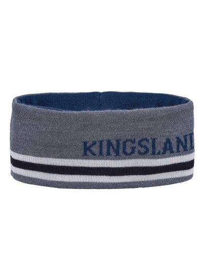 Bandeau fin en maille réversible bleu canard, blanc et gris - Maddox - Kingsland - imagen 3