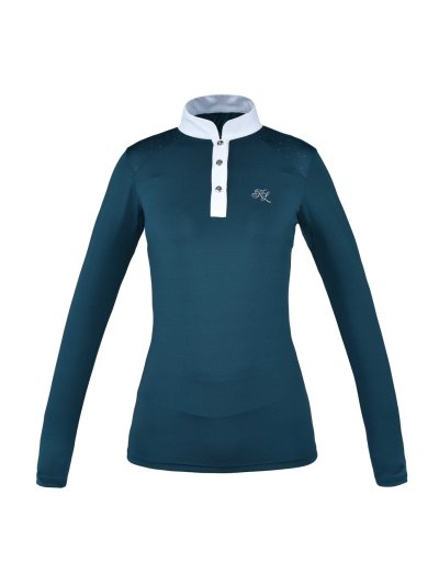 Chemise de compétition à manches longues bleu pour femme modèle Miranda - Kingsland