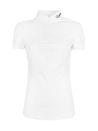 Polo de compétition à manches courtes blanc pour femme - Bate - Equiline