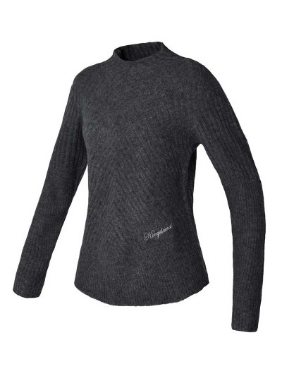 Pull en laine gris foncé avec textura de pics pour femme - Frias - Kingsland Dressage