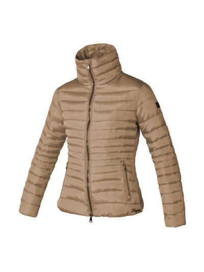 Veste courte matelassée crème brillant à col haut pour femme modèle Focundo - Kingsland