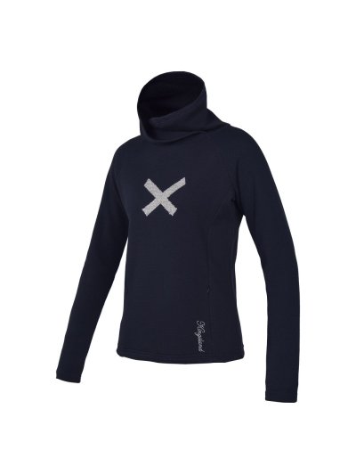 Pull bleu marine et argenté à col haut pour femme - Cafayote - Kingsland Dressage
