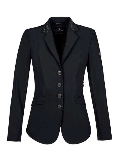 Veste de compétition noire avec col de brillants et clous pour femme - Chloe - Equiline