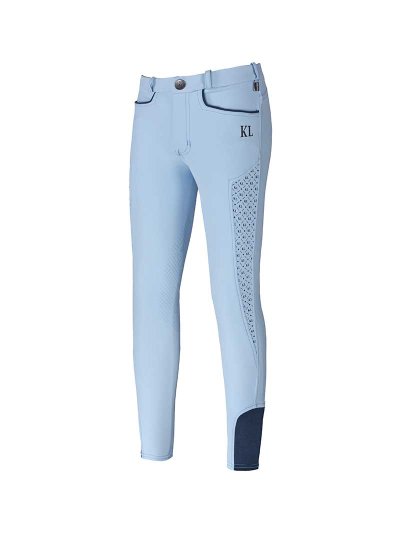 Pantalons bleu clair avec imprimé monogram (grip aux genoux) pour fille - Kaila - Kingsland