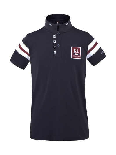 Polo en piqué à manches courtes bleu marine, blanc et bordeaux junior unisexe - Fuengirola - Kingsland