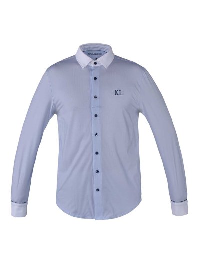 Chemise de compétition à manches longues bleu pour homme modèle Caple - Kingsland