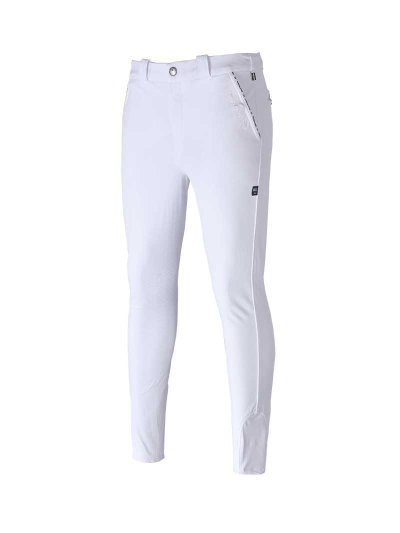 Pantalons de compétition blanc (grip aux genoux) pour homme - Kurtis - Kingsland