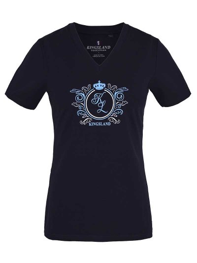 T-shirt à manches courtes avec col de pic bleu marine pour femme - Mougins - Kingsland