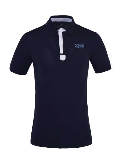 Polo à manches courtes en piqué technique bleu marine pour homme - Glasse - Kingsland