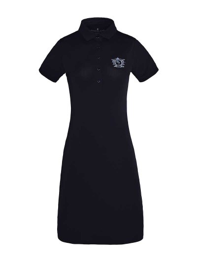 Robe en piqué style Polo à manches courtes bleu marine pour femme - Christine - Kingsland