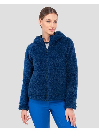 Veste softshell en fourrure synthétique bleu foncé pour femme - Silene - Equiline