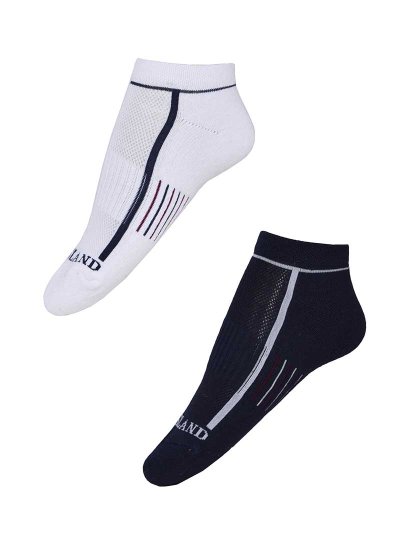 Pack de 2 paires de Socquettes (blanc et bleu marine) - Vence - Kingsland