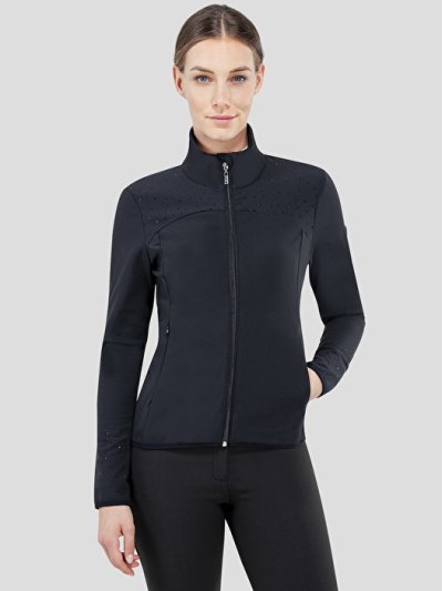 Veste softshell polaire noire à strass pour femme - Ibis - Equiline