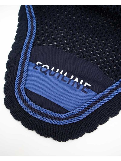 Bonnet bleu marine et bleu denim avec oreilles élastiques pour cheval (full) - Triumph - Equiline - imagen 2