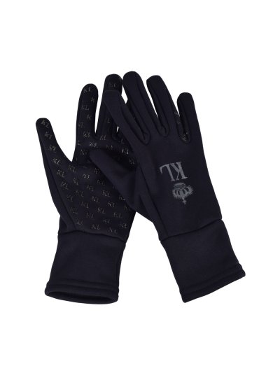 Gants d'hiver avec grip bleu marine avec logo à paillettes - KLnome - Kingsland