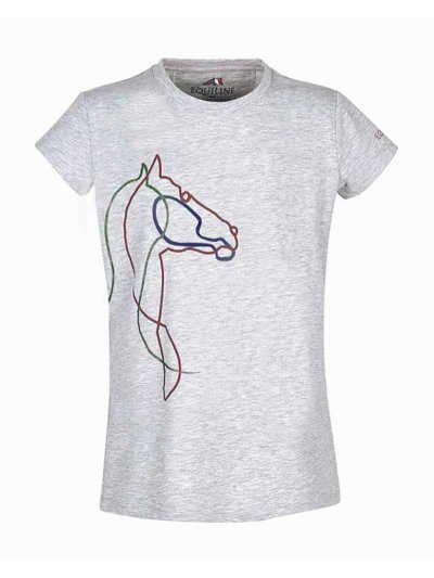 T-shirt à manches courtes gris avec ilustración en vert, rouge et bleu marine pour femme - Zelda - Equiline