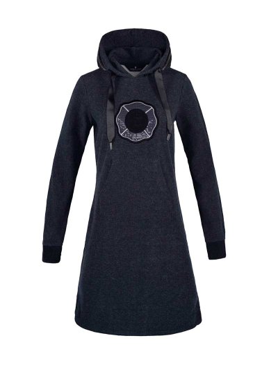 Sweat/Robe polaire gris foncé avec capuche pour femme - KLnenana - Kingsland