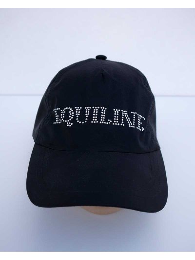 Casquette de nylon noir brillant à strass - Illusion - Equiline