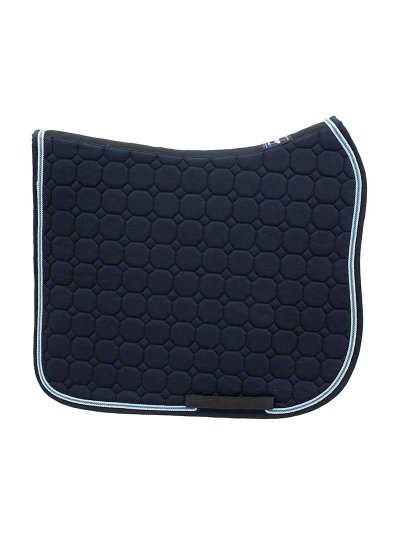 Tapis de dressage bleu marine avec broderie bleu clair pour cheval (full) - Merneith - Equiline - imagen 4