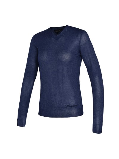 Pull fin bleu foncé avec tissu effet paillettes pour femme - Polodi - Kingsland Dressage