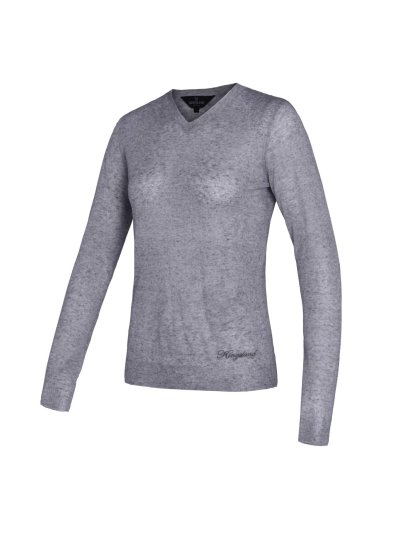 Pull fin gris clair avec tissu effet paillettes pour femme - Polodi - Kingsland Dressage