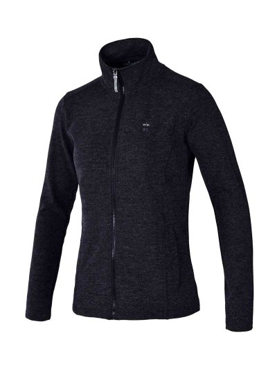Sweat fine gris foncé chiné avec fermeture éclair pour femme - KLcd Kapiti - Kingsland Dressage