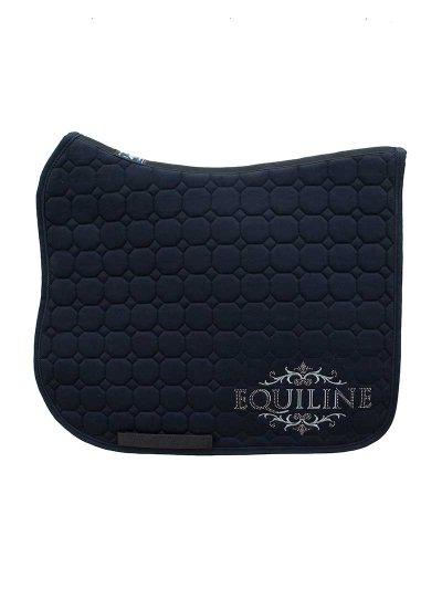 Tapis de dressage bleu marine avec broderie et clous pour cheval (full) - Rarity - Equiline