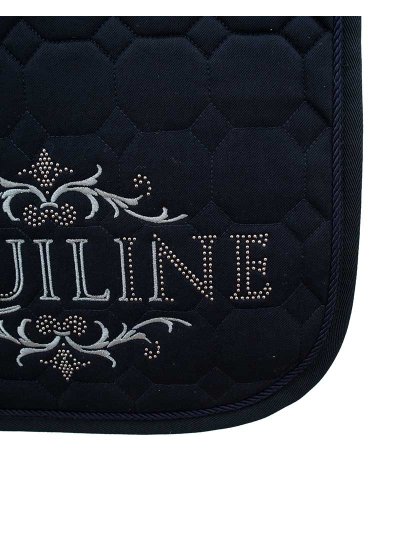 Tapis de dressage bleu marine avec broderie et clous pour cheval (full) - Rarity - Equiline - imagen 3