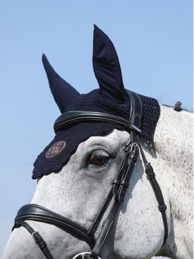 Navy blue earmuffs with elastic ears for horses - Jumpin - imagen 2