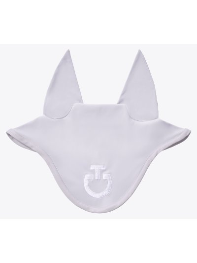 Orejeras gris claro con el logo en blanco con orejas finas elásticas para caballo y pony - Cavalleria Toscana