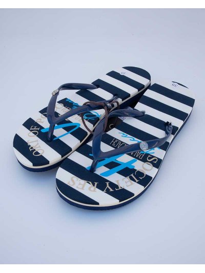 Tongs à rayures bleu marine et blanc - Sun Navy - HV Polo