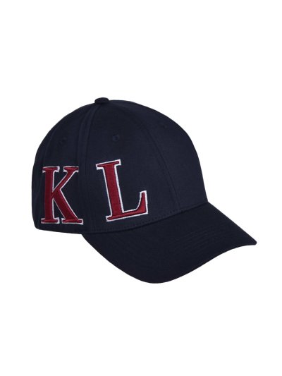 Casquette bleu marine avec initiales brodées en blanc et bordeaux - KLargus - Kingsland