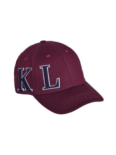 Casquette bordeaux avec initiales brodées en blanc et bleu marine - KLargus - Kingsland