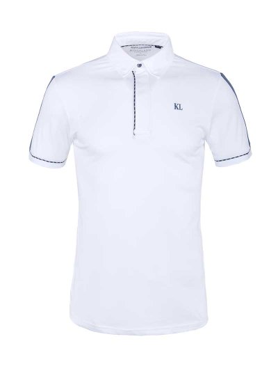 Polo en piqué de compétition à manches courtes blanc pour homme - KLalfio - Kingsland