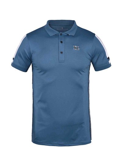 Polo à manches courtes en piqué technique bleu pour homme - KLugo - Kingsland