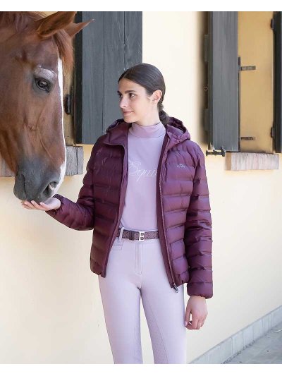 Bomber matelassée vino avec capuche pour femme - Equiline