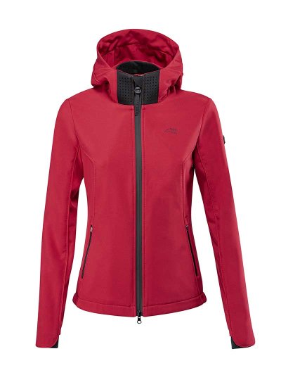 Veste softshell grenat avec interior polaire et capuche pour femme - Equiline
