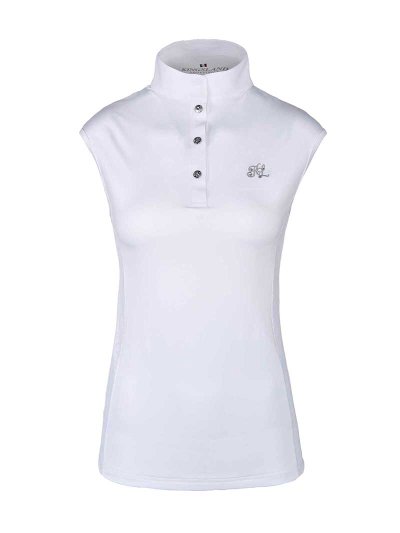 Polo de compétition sans manches blanc avec espalda de maille de punto pour femme - KLcindy - Kingsland