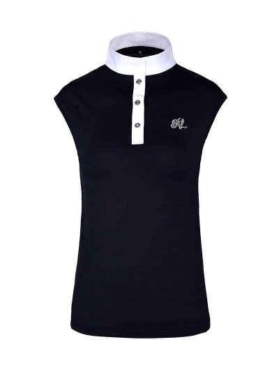 Polo de compétition sans manches bleu marine avec espalda de maille de punto pour femme - KLcindy - Kingsland