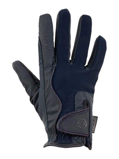 Gants techniques d'hiver bleu marine (dark navy) avec grip et paillettes - Anky