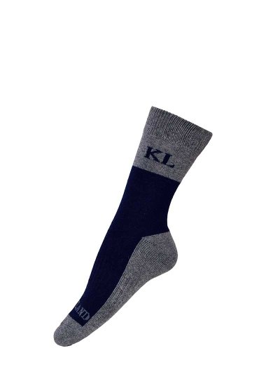 Chaussettes (mi-mollet) en laine pour invierno bleu marine et gris - KLdancer - Kingsland